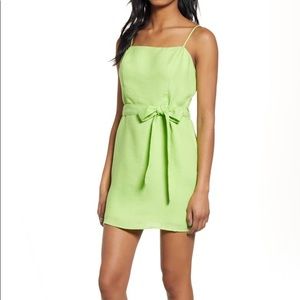 JOA tie front cotton & linen mini dress NWT